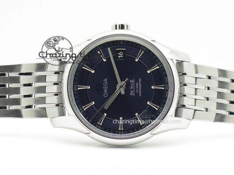 Snug De Ville Hour Vision Co-Axial 41mm SS V6F Best Edition Blue Dial On SS Bracelet A 8276