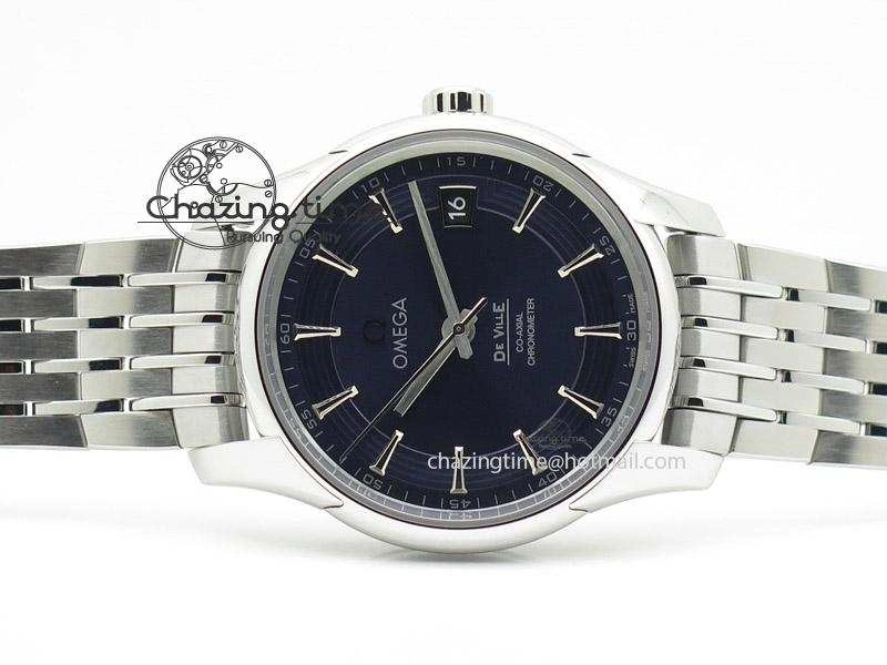 Snug De Ville Hour Vision Co-Axial 41mm SS V6F Best Edition Blue Dial On SS Bracelet A 8276