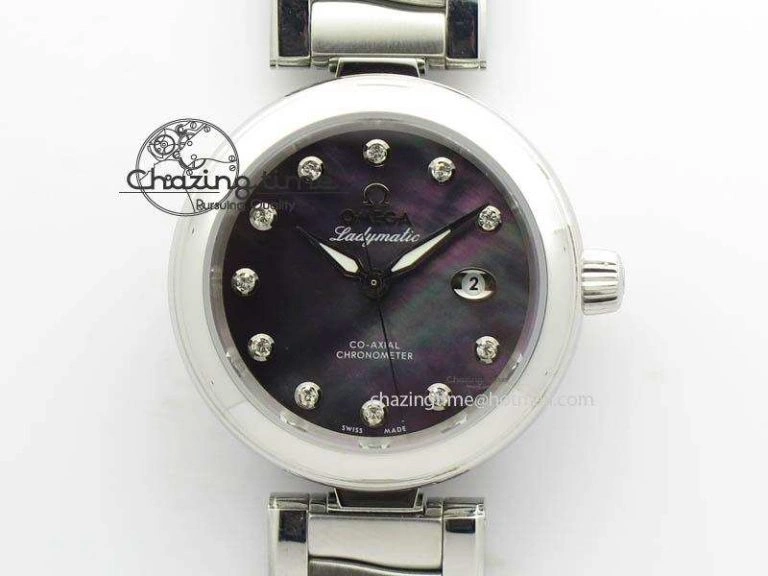De Ville Lady 34mm SS V6F 1:1 Best Edition Black MOP Dial On SS Bracelet SEIKO NH05A Timeless 8152