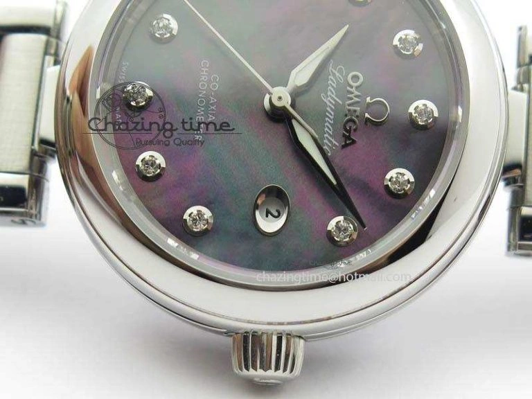 De Ville Lady 34mm SS V6F 1:1 Best Edition Black MOP Dial On SS Bracelet SEIKO NH05A Timeless 8152
