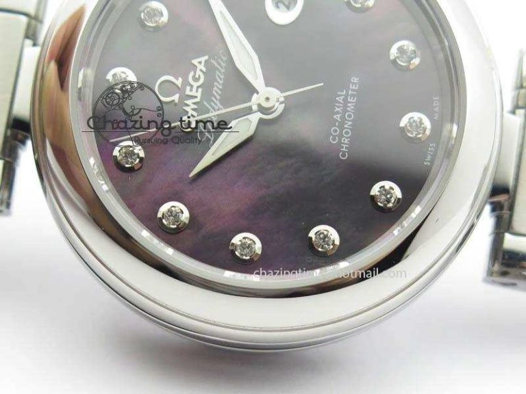 De Ville Lady 34mm SS V6F 1:1 Best Edition Black MOP Dial On SS Bracelet SEIKO NH05A Timeless 8152