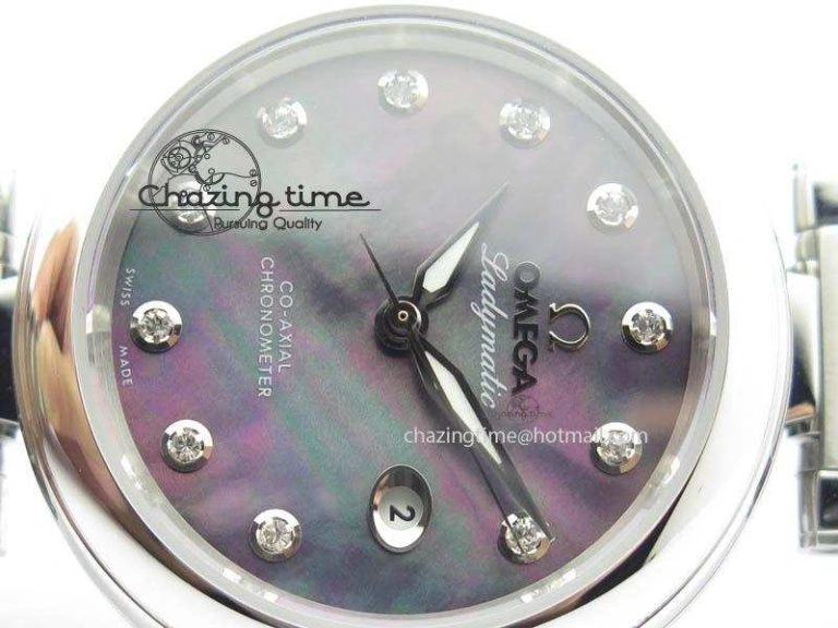 De Ville Lady 34mm SS V6F 1:1 Best Edition Black MOP Dial On SS Bracelet SEIKO NH05A Timeless 8152