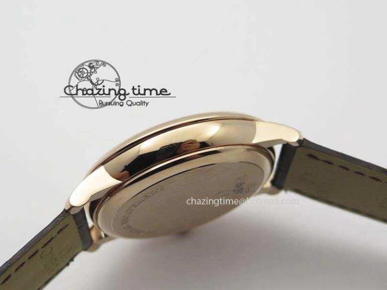 De Ville MK 1:1 Best Edition RG Blue Dial On Black Leather Asian Seagull T1701 (Sec@6) Fashionable 8235