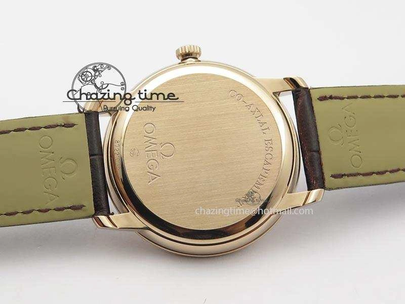 De Ville MK 1:1 Best Edition RG Blue Dial On Black Leather Asian Seagull T1701 (Sec@6) Fashionable 8235