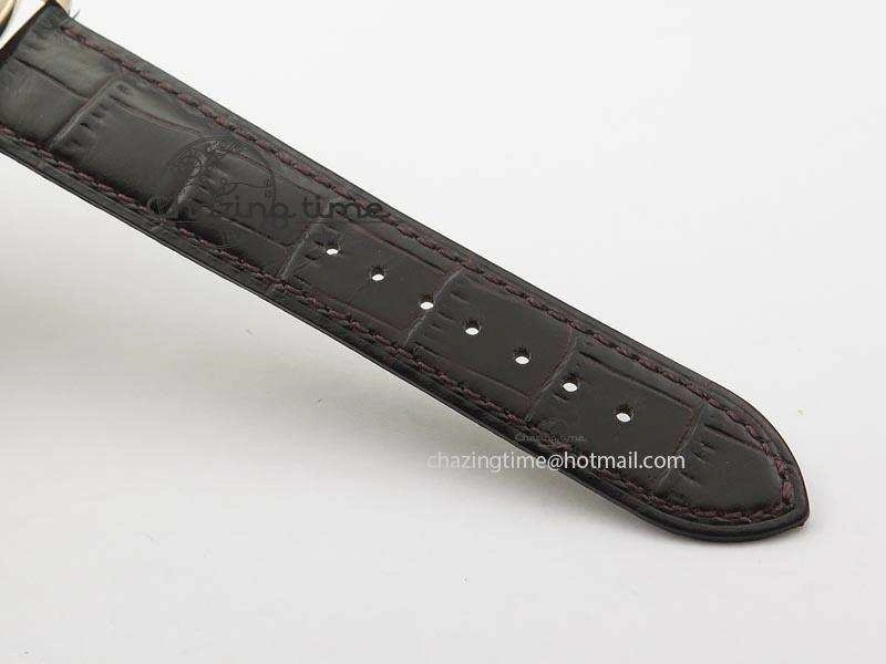 De Ville MK 1:1 Best Edition RG Blue Dial On Black Leather Asian Seagull T1701 (Sec@6) Fashionable 8235