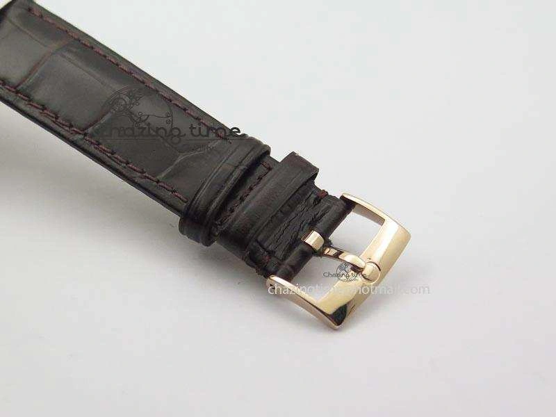 De Ville MK 1:1 Best Edition RG Blue Dial On Black Leather Asian Seagull T1701 (Sec@6) Fashionable 8235