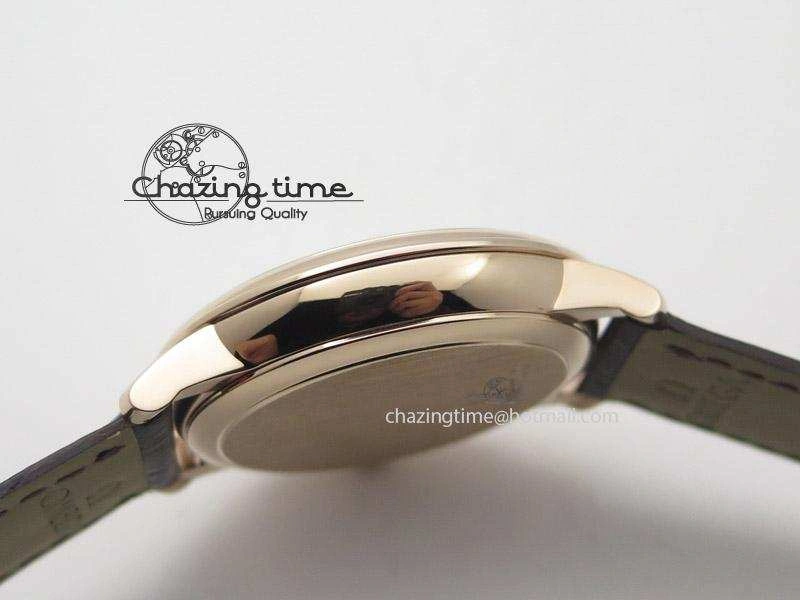 Affordable De Ville MK 1:1 Best Edition RG Blue Dial On Brown Leather Strap A 8263