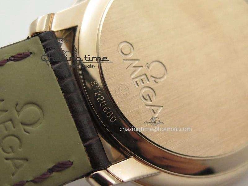Affordable De Ville MK 1:1 Best Edition RG Blue Dial On Brown Leather Strap A 8263