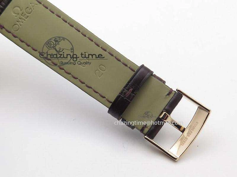 Affordable De Ville MK 1:1 Best Edition RG Blue Dial On Brown Leather Strap A 8263