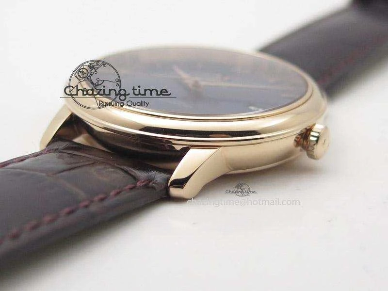 Affordable De Ville MK 1:1 Best Edition RG Blue Dial On Brown Leather Strap A 8263