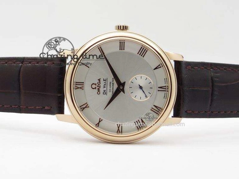 De Ville MK 1:1 Best Edition RG White Dial On Black Leather Asian Seagull T1701 (Sec@6) HighPerformance 8237
