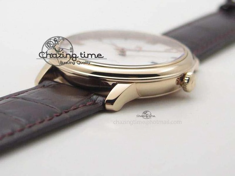 De Ville MK 1:1 Best Edition RG White Dial On Brown Leather Strap A ComfortFit 8262