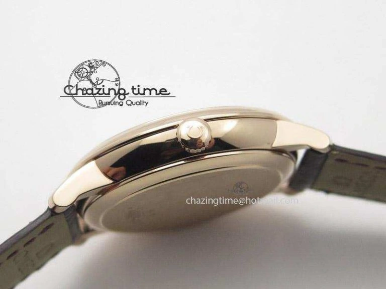 De Ville MK 1:1 Best Edition RG White Dial On Brown Leather Strap A ComfortFit 8262