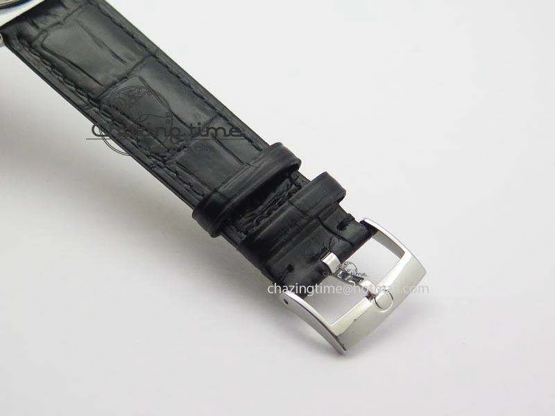 OdorResistant De Ville MK 1:1 Best Edition SS Black Dial On Black Leather Asian Seagull T1701 (Sec@6) 8243