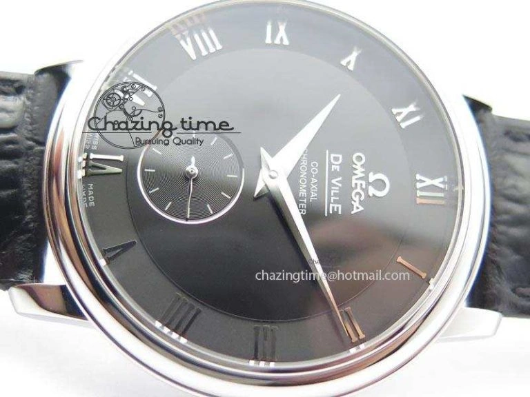 OdorResistant De Ville MK 1:1 Best Edition SS Black Dial On Black Leather Asian Seagull T1701 (Sec@6) 8243