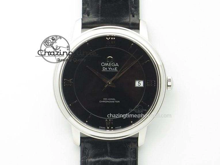 De Ville MK 1:1 Best Edition SS Black Dial On Black Leather Strap A Unisex 8261