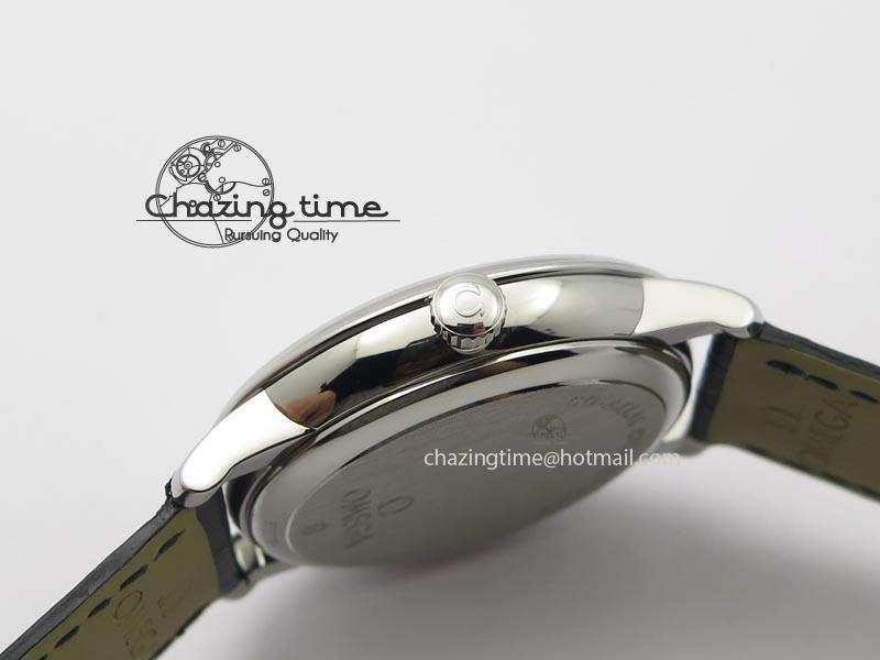 SportInspired De Ville MK 1:1 Best Edition SS Blue Dial On Black Leather Asian Seagull T1701 (Sec@6) 8242