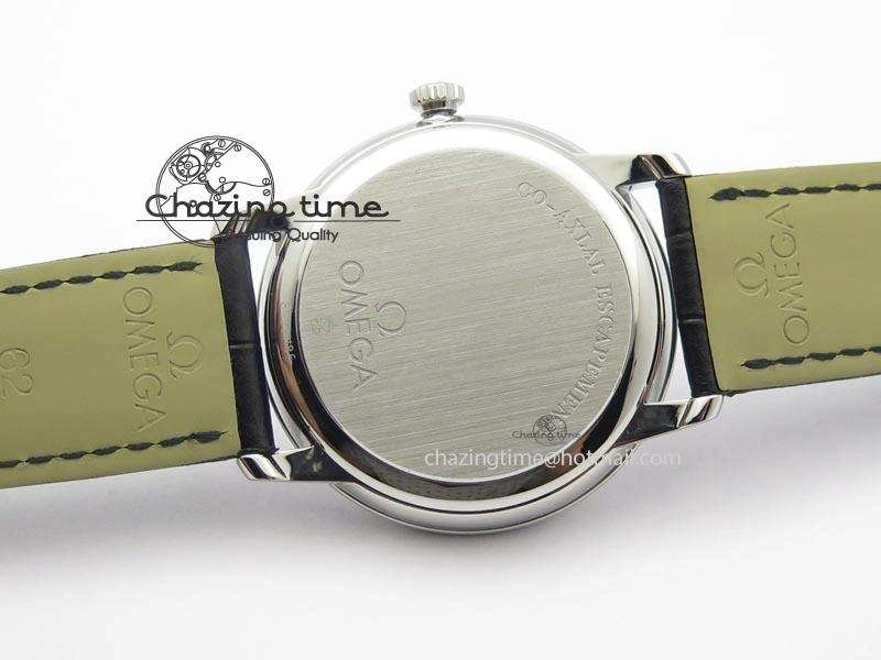 SportInspired De Ville MK 1:1 Best Edition SS Blue Dial On Black Leather Asian Seagull T1701 (Sec@6) 8242