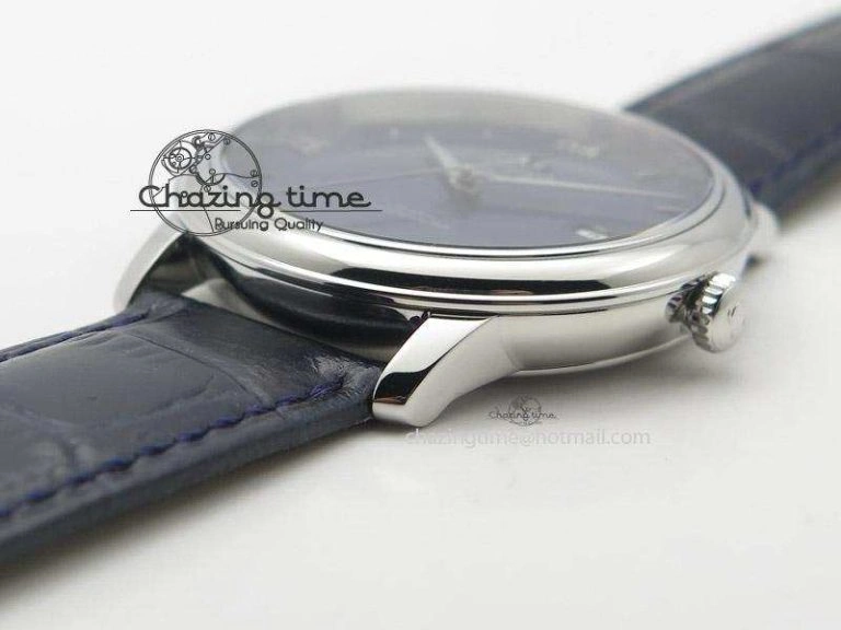Upgraded De Ville MK 1:1 Best Edition SS Blue Dial On Black Leather Strap A 8258