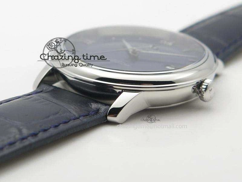 Upgraded De Ville MK 1:1 Best Edition SS Blue Dial On Black Leather Strap A 8258