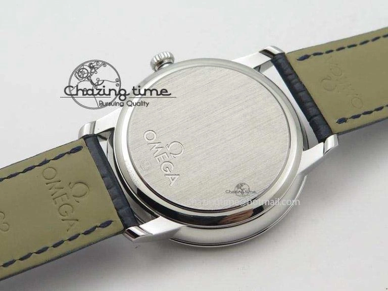 Upgraded De Ville MK 1:1 Best Edition SS Blue Dial On Black Leather Strap A 8258