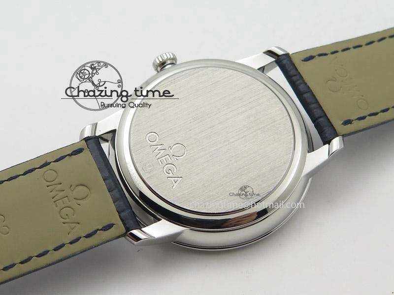Upgraded De Ville MK 1:1 Best Edition SS Blue Dial On Black Leather Strap A 8258