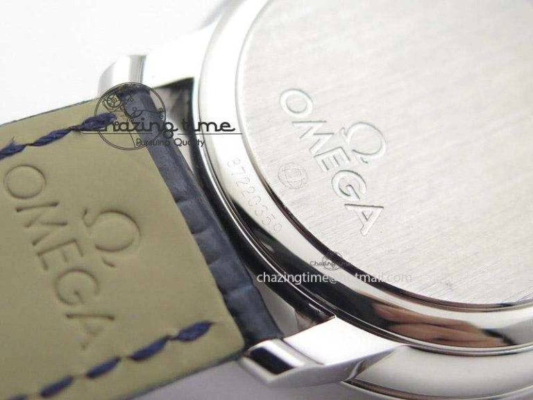Upgraded De Ville MK 1:1 Best Edition SS Blue Dial On Black Leather Strap A 8258