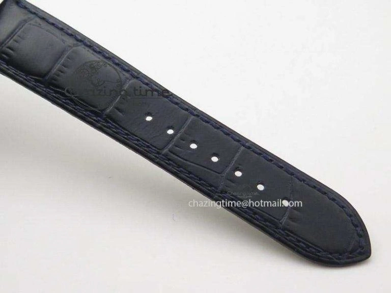 Upgraded De Ville MK 1:1 Best Edition SS Blue Dial On Black Leather Strap A 8258