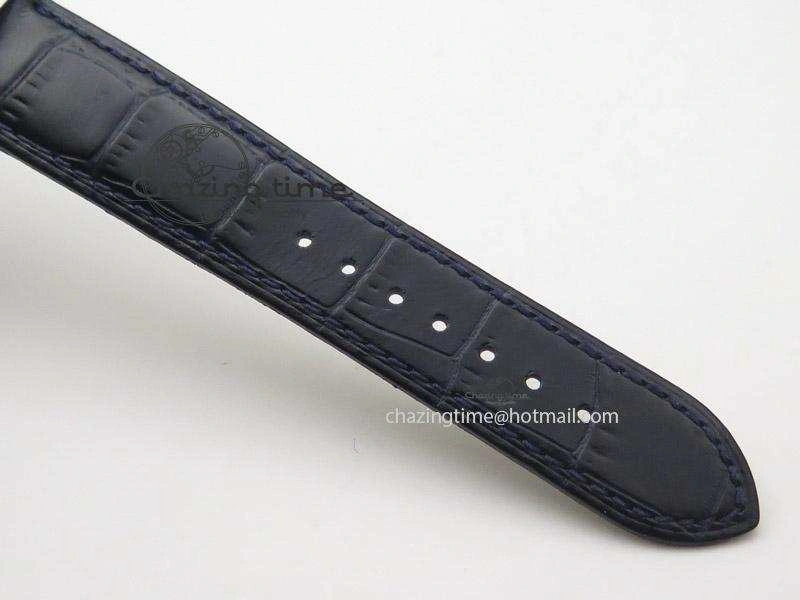 Upgraded De Ville MK 1:1 Best Edition SS Blue Dial On Black Leather Strap A 8258