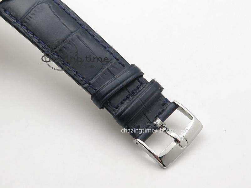 Upgraded De Ville MK 1:1 Best Edition SS Blue Dial On Black Leather Strap A 8258