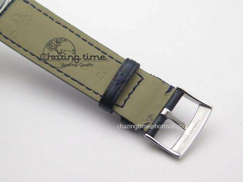 Upgraded De Ville MK 1:1 Best Edition SS Blue Dial On Black Leather Strap A 8258