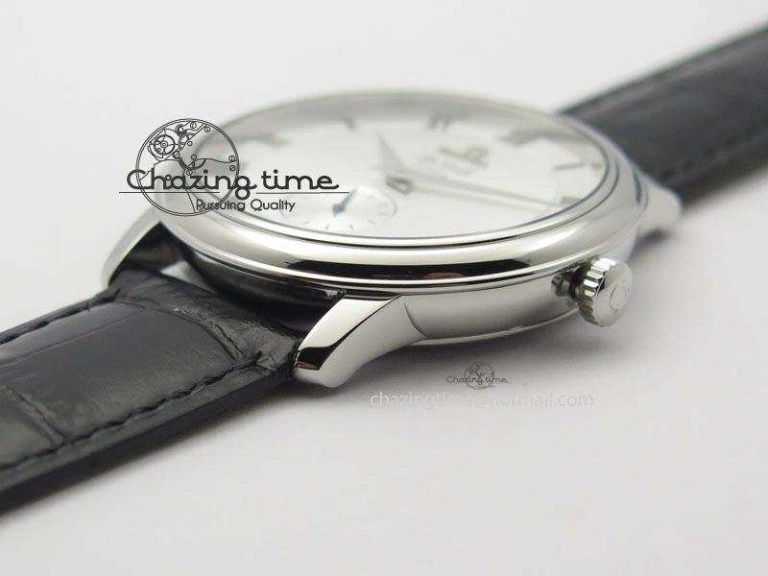 De Ville MK 1:1 Best Edition SS White Dial On Black Leather Asian Seagull T1701 (Sec@6) Sporty 8244