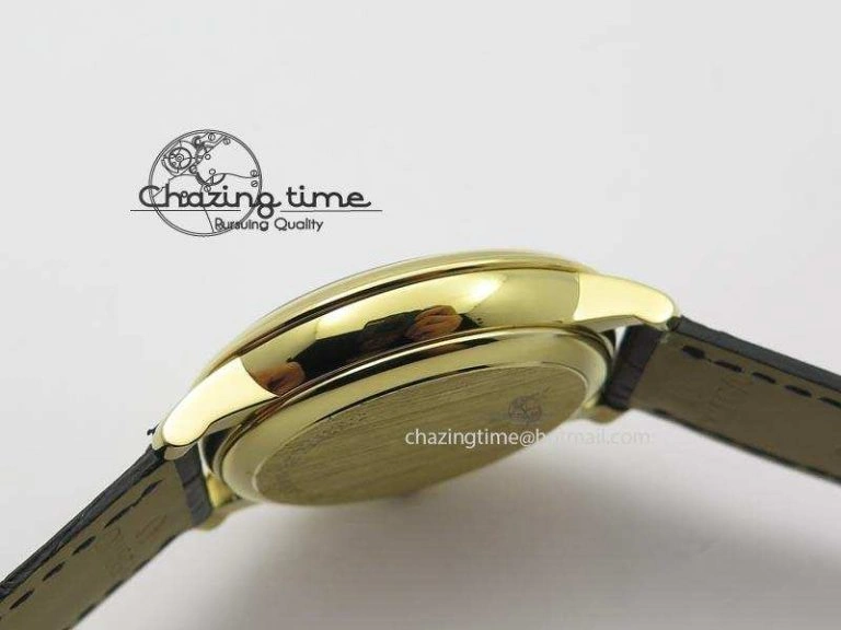 De Ville MK 1:1 Best Edition YG Blue Dial On Black Leather Asian Seagull T1701 (Sec@6) Affordable 8234