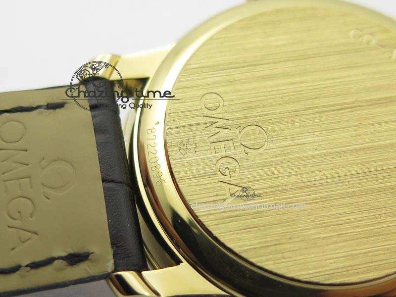 De Ville MK 1:1 Best Edition YG Blue Dial On Black Leather Asian Seagull T1701 (Sec@6) Affordable 8234