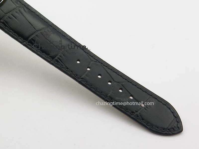 De Ville MK 1:1 Best Edition YG White Dial On Black Leather Asian Seagull T1701 (Sec@6) Lightweight 8233