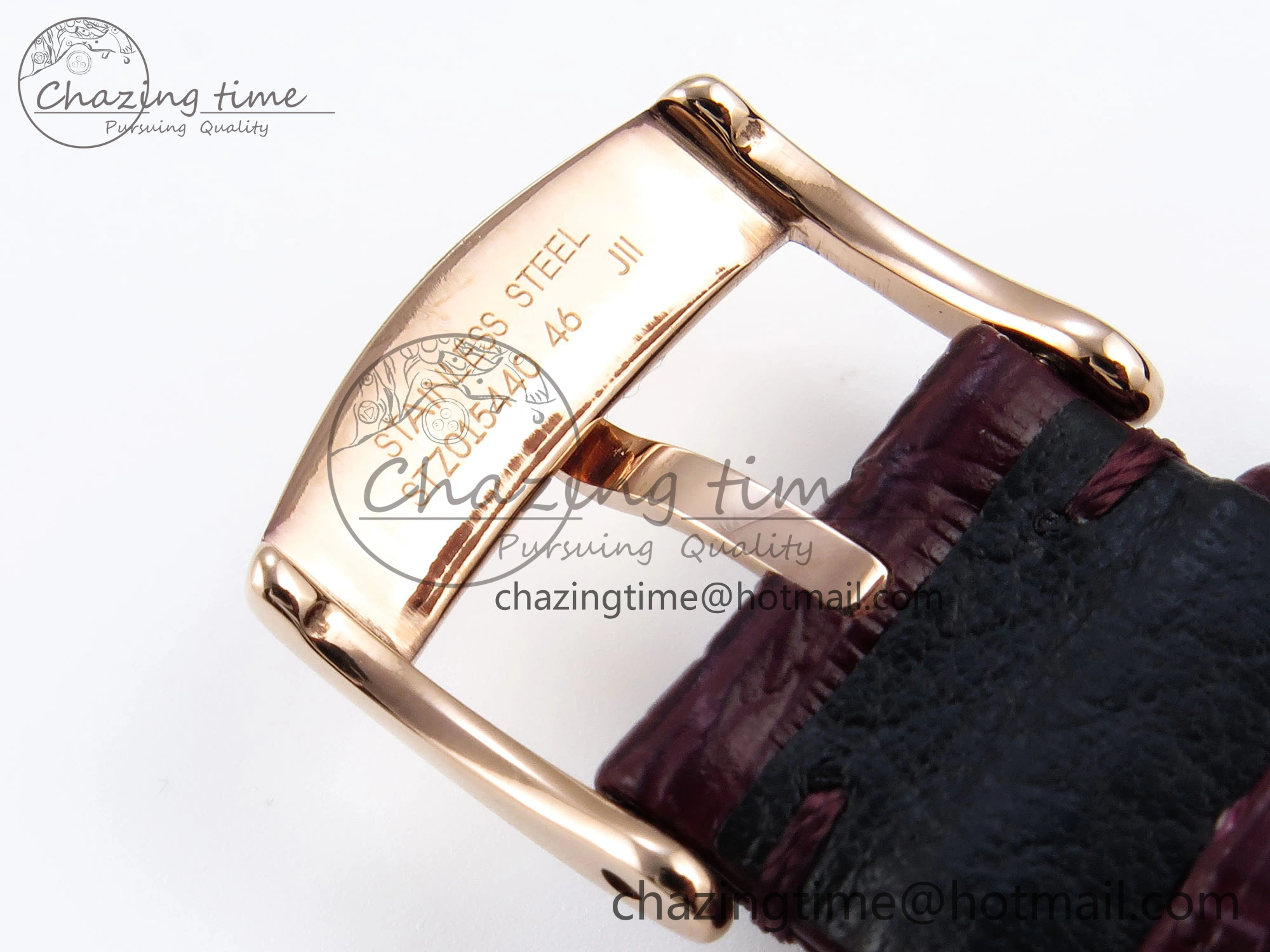 Reliable De Ville Power Reserve RG MKF 1:1 Best Edition RG Textured Dial on Brown Leather Strap A 7749