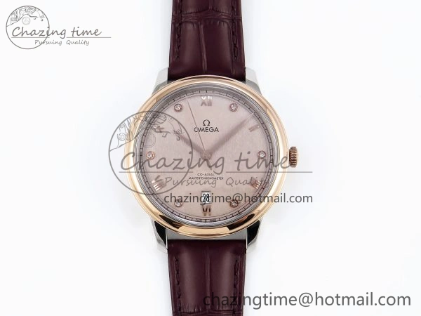 Reliable De Ville Power Reserve RG MKF 1:1 Best Edition RG Textured Dial on Brown Leather Strap A 7749