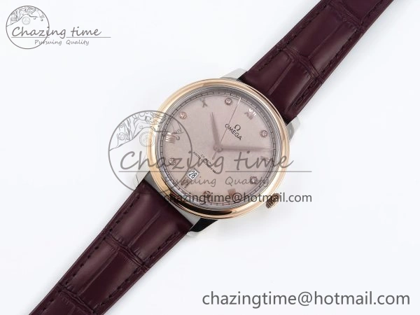Reliable De Ville Power Reserve RG MKF 1:1 Best Edition RG Textured Dial on Brown Leather Strap A 7749