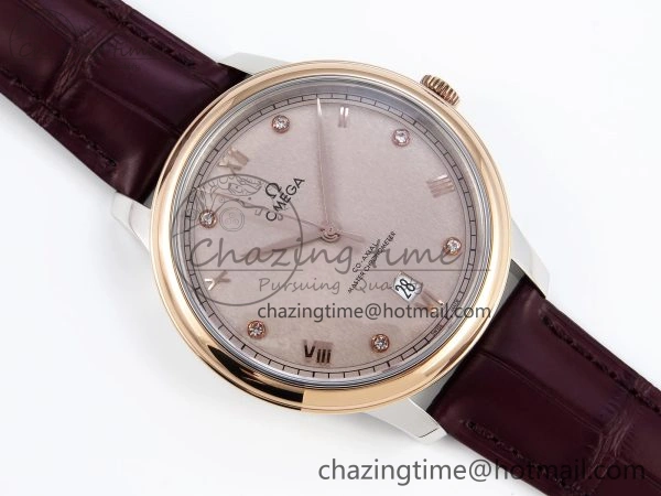 Reliable De Ville Power Reserve RG MKF 1:1 Best Edition RG Textured Dial on Brown Leather Strap A 7749