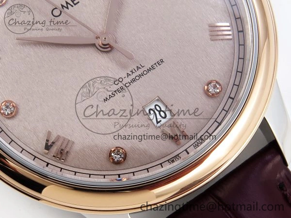 Reliable De Ville Power Reserve RG MKF 1:1 Best Edition RG Textured Dial on Brown Leather Strap A 7749