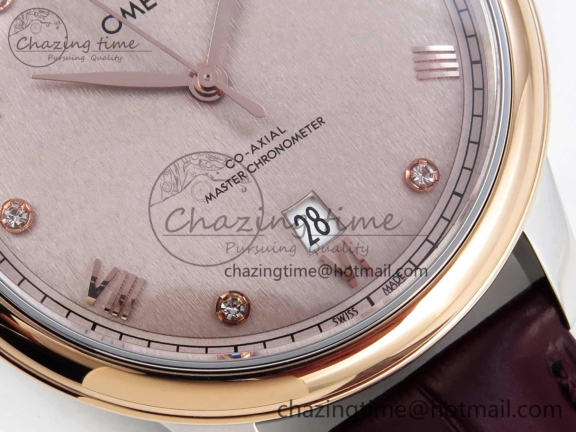 Reliable De Ville Power Reserve RG MKF 1:1 Best Edition RG Textured Dial on Brown Leather Strap A 7749