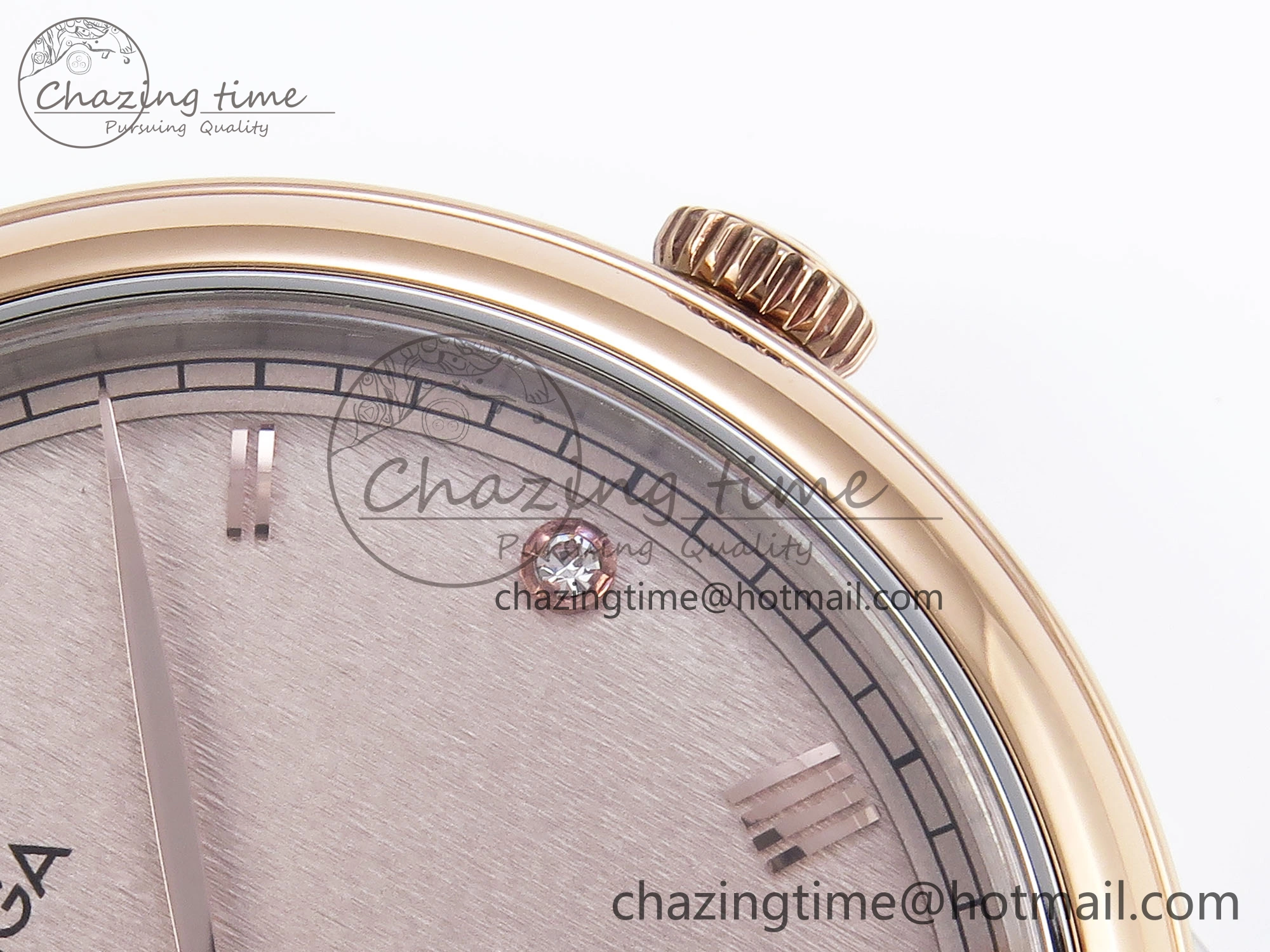 Reliable De Ville Power Reserve RG MKF 1:1 Best Edition RG Textured Dial on Brown Leather Strap A 7749