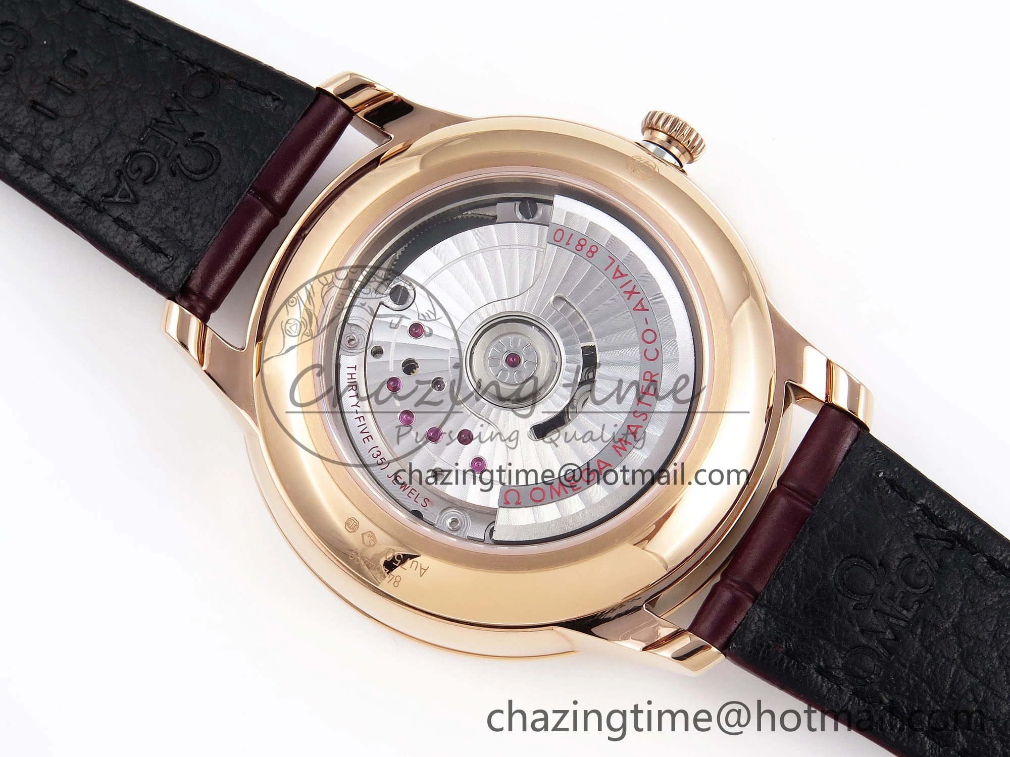 Trendy De Ville Power Reserve RG MKF 1:1 Best Edition White Dial on Brown Leather Strap A 7750