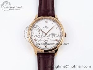 Trendy De Ville Power Reserve RG MKF 1:1 Best Edition White Dial on Brown Leather Strap A 7750