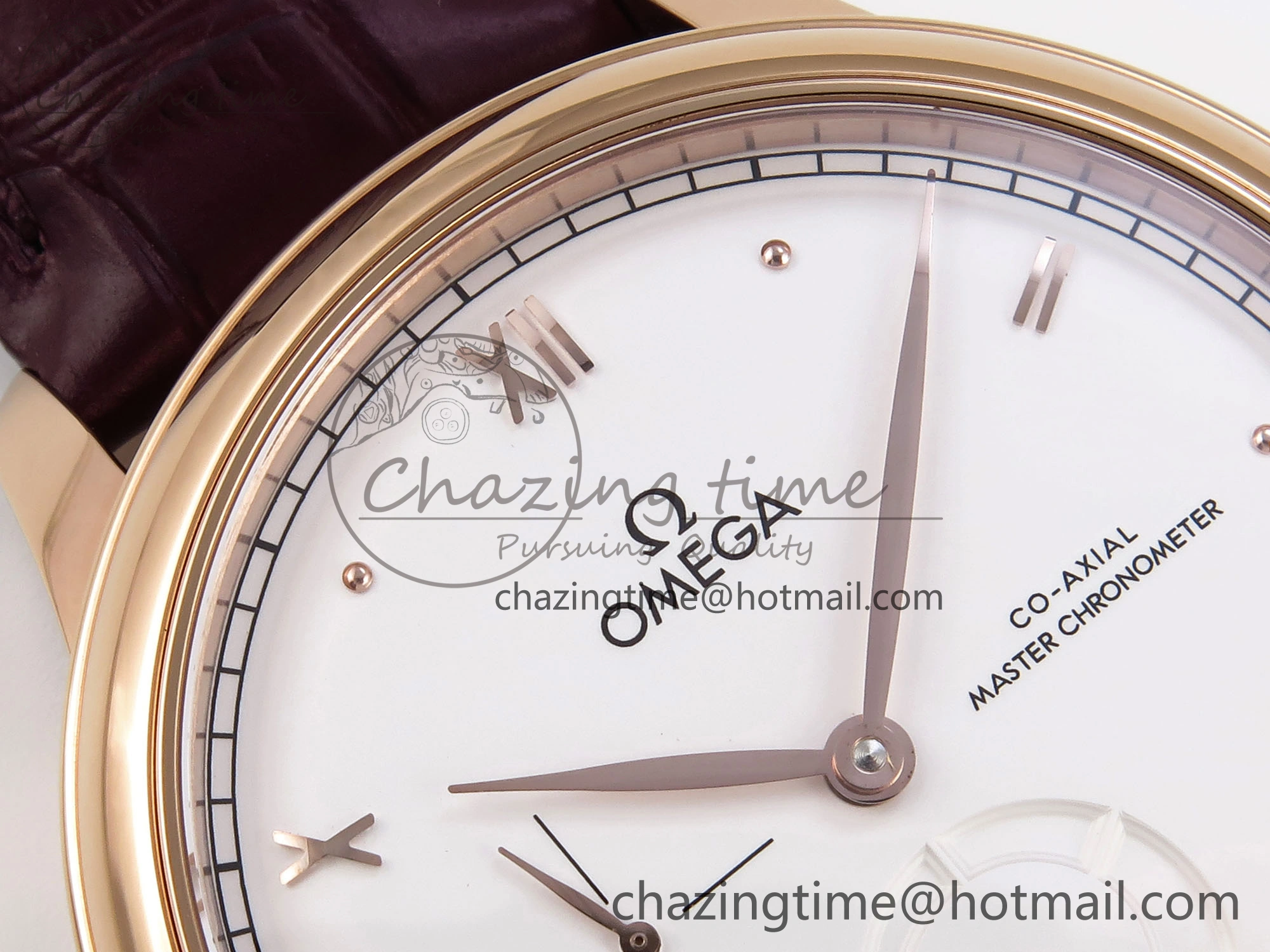 Trendy De Ville Power Reserve RG MKF 1:1 Best Edition White Dial on Brown Leather Strap A 7750