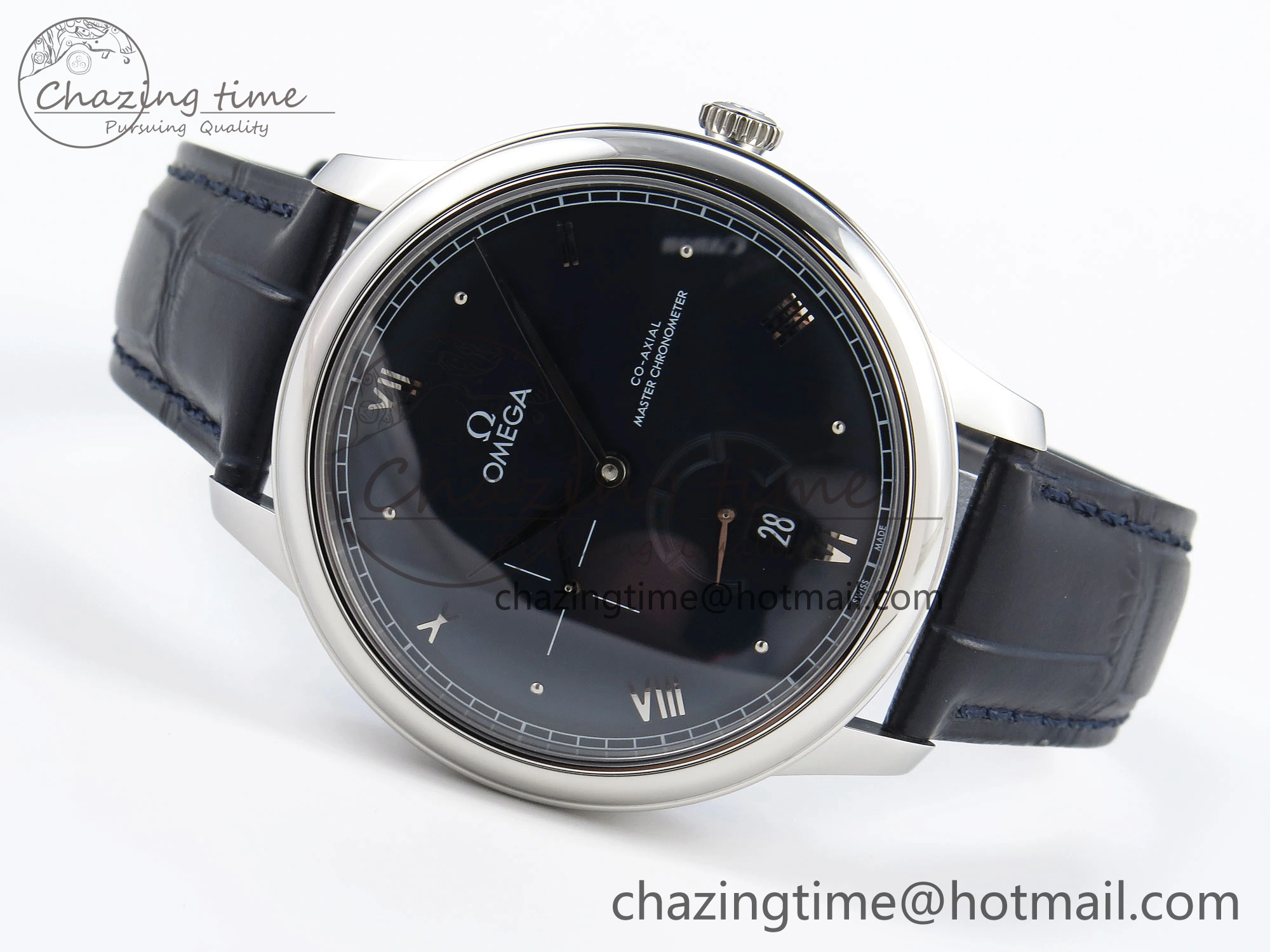 WellDesigned De Ville Power Reserve SS MKF 1:1 Best Edition Black Dial on Black Leather Strap A 7744