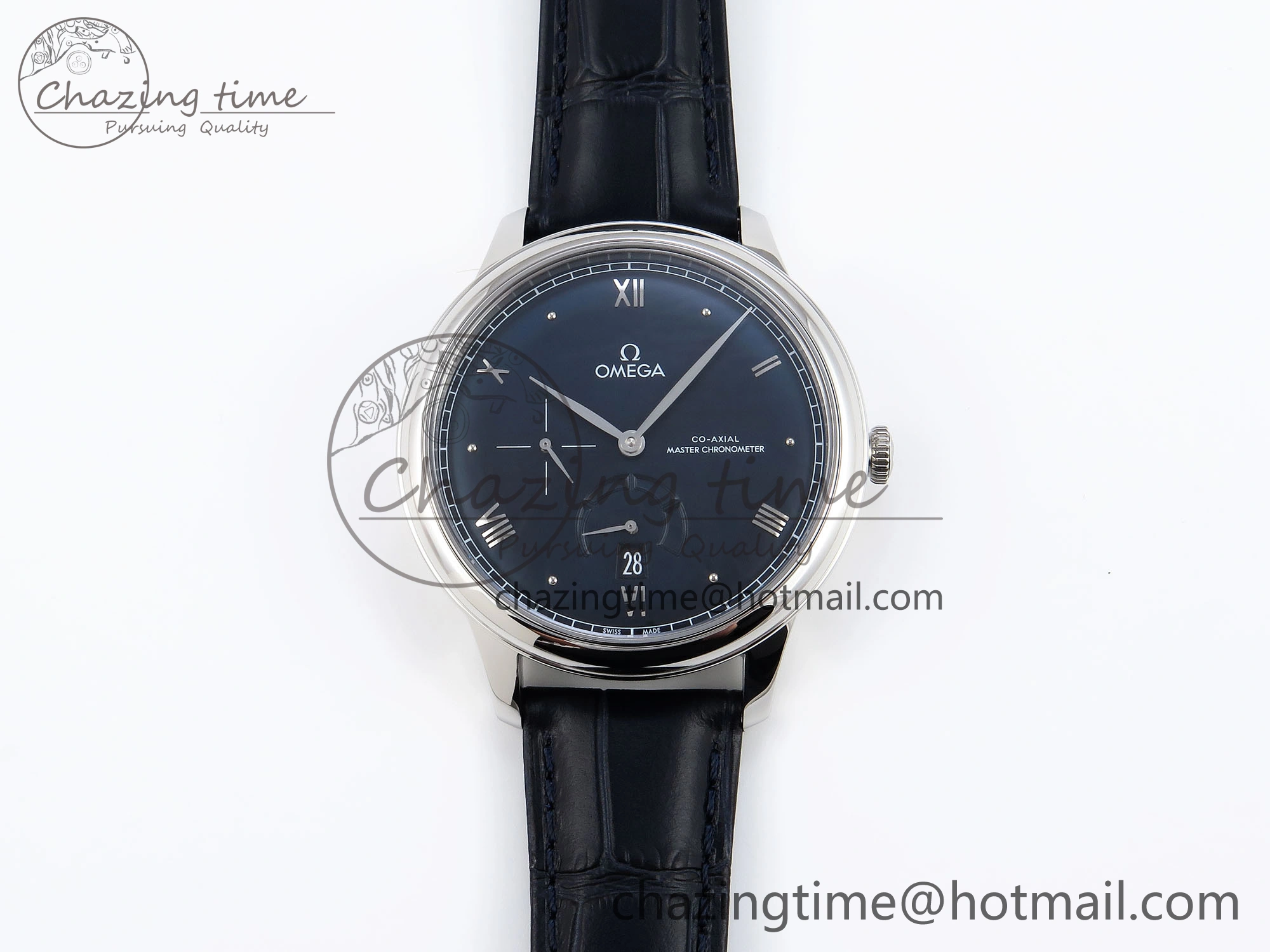 WellDesigned De Ville Power Reserve SS MKF 1:1 Best Edition Black Dial on Black Leather Strap A 7744