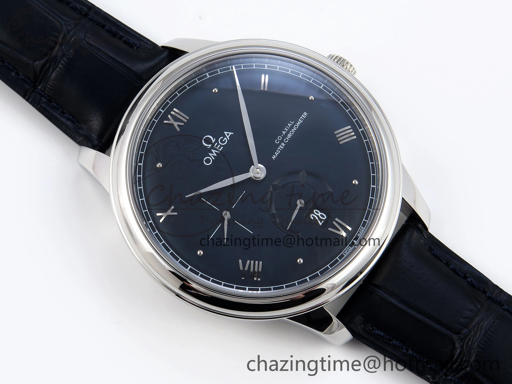 WellDesigned De Ville Power Reserve SS MKF 1:1 Best Edition Black Dial on Black Leather Strap A 7744