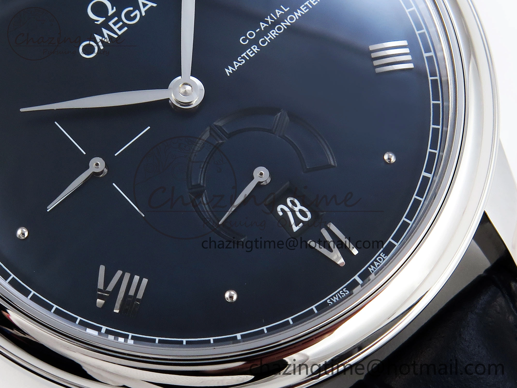 WellDesigned De Ville Power Reserve SS MKF 1:1 Best Edition Black Dial on Black Leather Strap A 7744