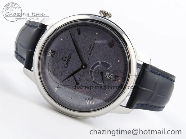 De Ville Power Reserve SS MKF 1:1 Best Edition Blue Textured Dial on Black Leather Strap A Classic 7742